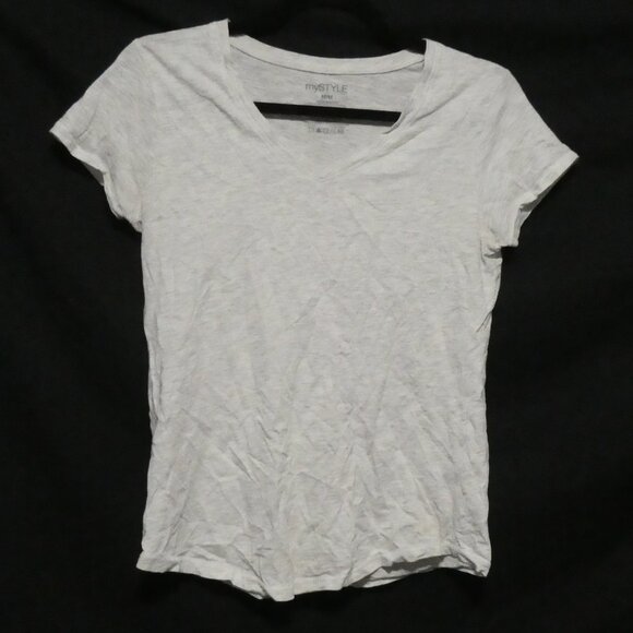 MY STYLE | medium | Grey V-Neck Short Sleeve Tee - T-Shirt - Picture 1 of 12